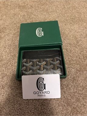 Goyard Black & Brown Goyardine Card Holder